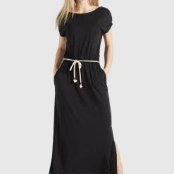 Aktion 🔔 Khujo DOREEN - Maxikleid - Schwarz, Damen ⭐