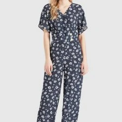 Budget ✨ Khujo BORGIA - Jumpsuit - Blau-weiß Geblümt, Damen ⌛