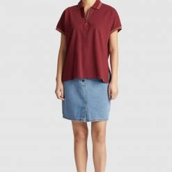Großhandel 🌟 Khujo VELDA - Poloshirt - Tibetan Red, Damen 🎉