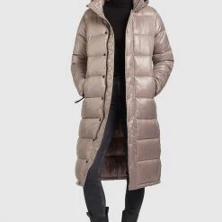 Budget 🛒 Khujo CORINNA SHINY - Wintermantel - Taupe Glänzend, Damen ⌛ -Khujo Verkaufsladen ecca55b9a195444b99c75cfa1611c2ed