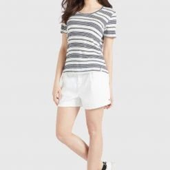 Budget 👏 Khujo PERGOLA - T-Shirt Basic - Naturweiß-dunkelblau Gestreift, Damen ⭐ -Khujo Verkaufsladen edcc70b59a3b495f9164d9562c3dec2c