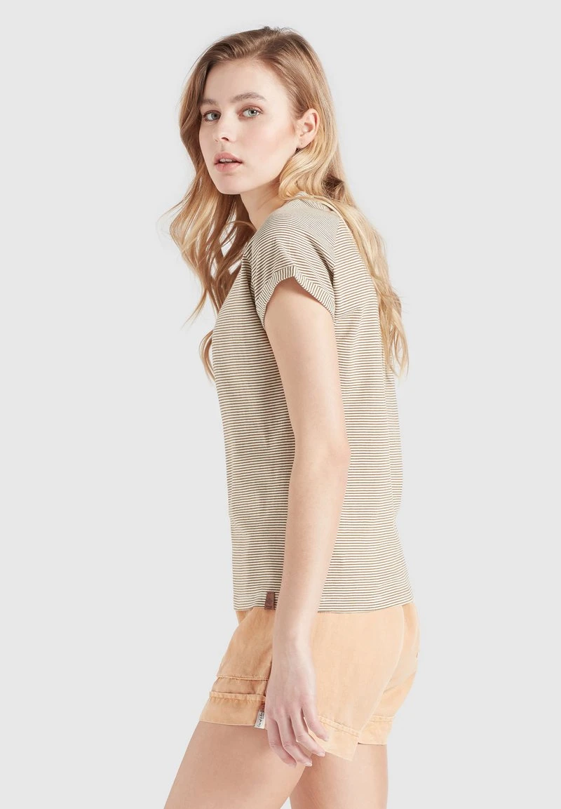 Angebote ✔️ Khujo BABSI - T-Shirt Print - Weiß Ocker Gestreift, Damen ✨ 4 Angebote ✔️ Khujo BABSI - T-Shirt Print - Weiß Ocker Gestreift, Damen ✨ – Bild 4