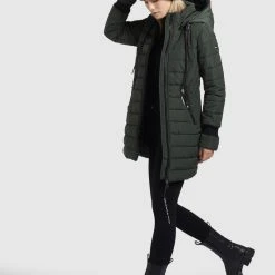 Bestes Angebot 🎁 Khujo SHINE2 LIGHT - Wintermantel - Dunkelgrün, Damen 👍 -Khujo Verkaufsladen f23e6b8a86fb4440a3396a2a178c0a71