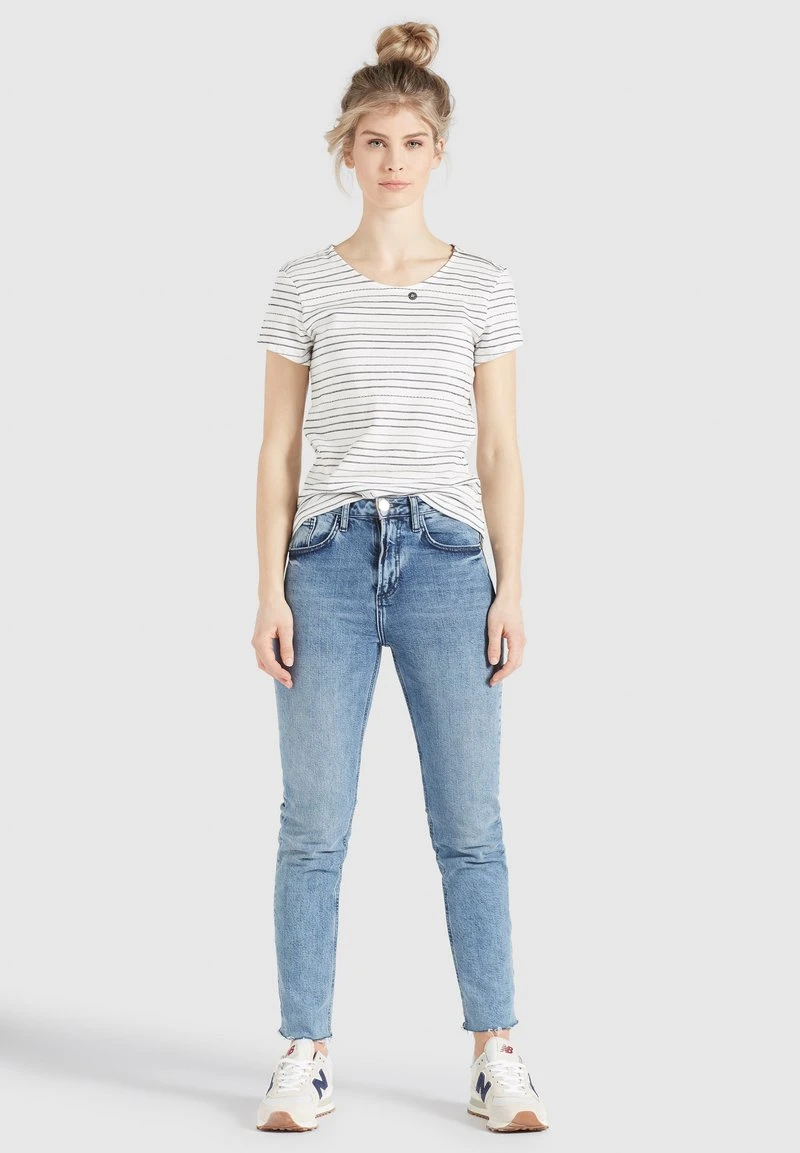 Brandneu 🎉 Khujo RAFAELA - T-Shirt Print - Weiß-schwarz Gestreift, Damen ✔️ 2 Brandneu 🎉 Khujo RAFAELA - T-Shirt Print - Weiß-schwarz Gestreift, Damen ✔️ – Bild 2