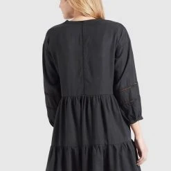 Coupon ❤️ Khujo CREPES - Freizeitkleid - Schwarz, Damen 🧨 -Khujo Verkaufsladen f746a911c88248b8858b75479274ab69